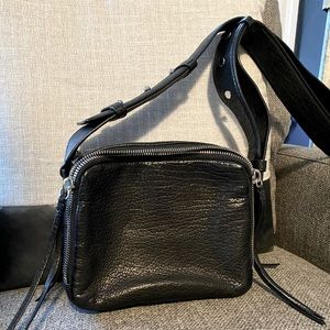 All Saints Black Double-Sided Zip Crossbody